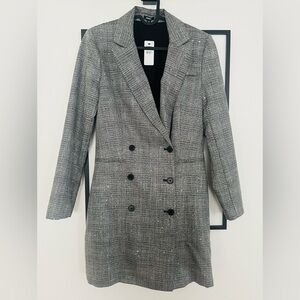 Express Women's Black and Gray Plaid Blazer dress